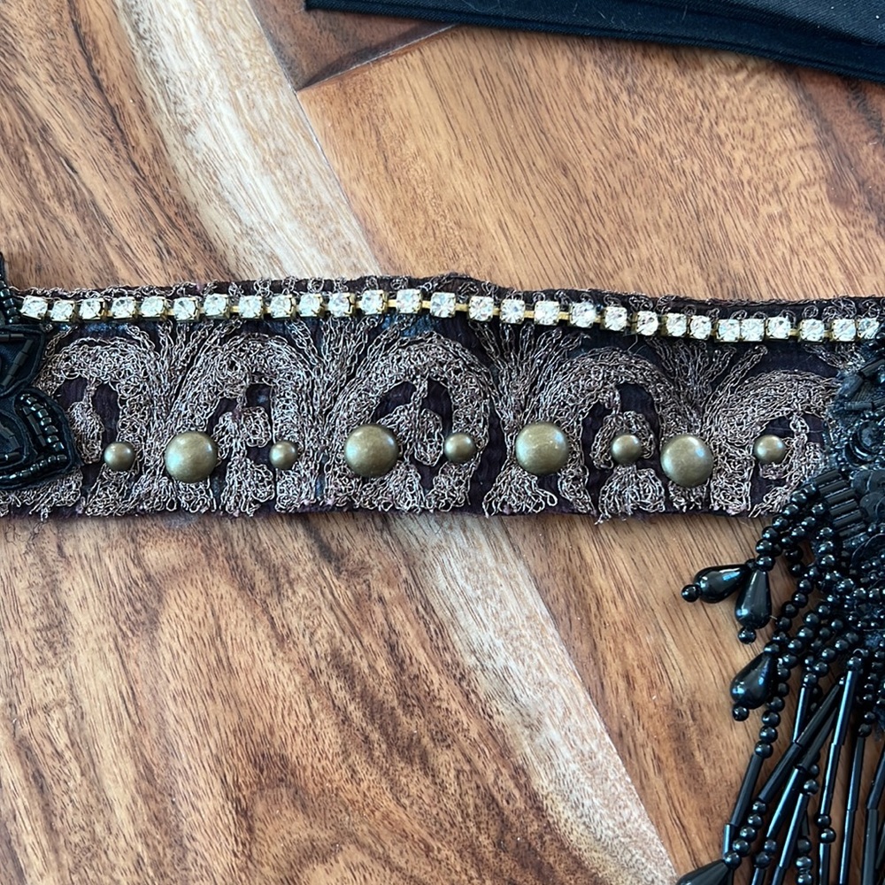 Flapper Roaring 1920s Beaded Feather Handmade Artisan Headband - Picture 4 of 9